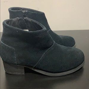 TOMS black ankle boots, girls size 13